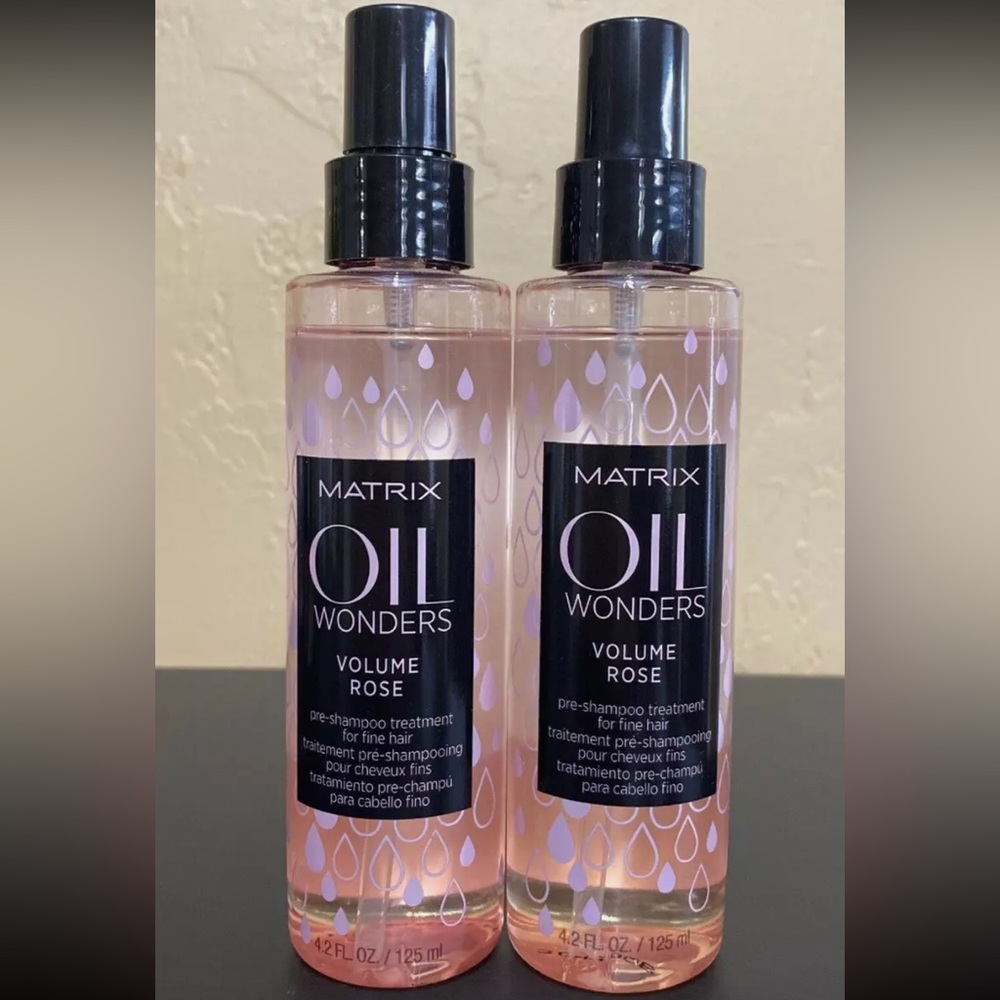 Set of 2 Matrix Oil Wonders Volume Rose Pre-Shampoo Treatment for Fine Hair